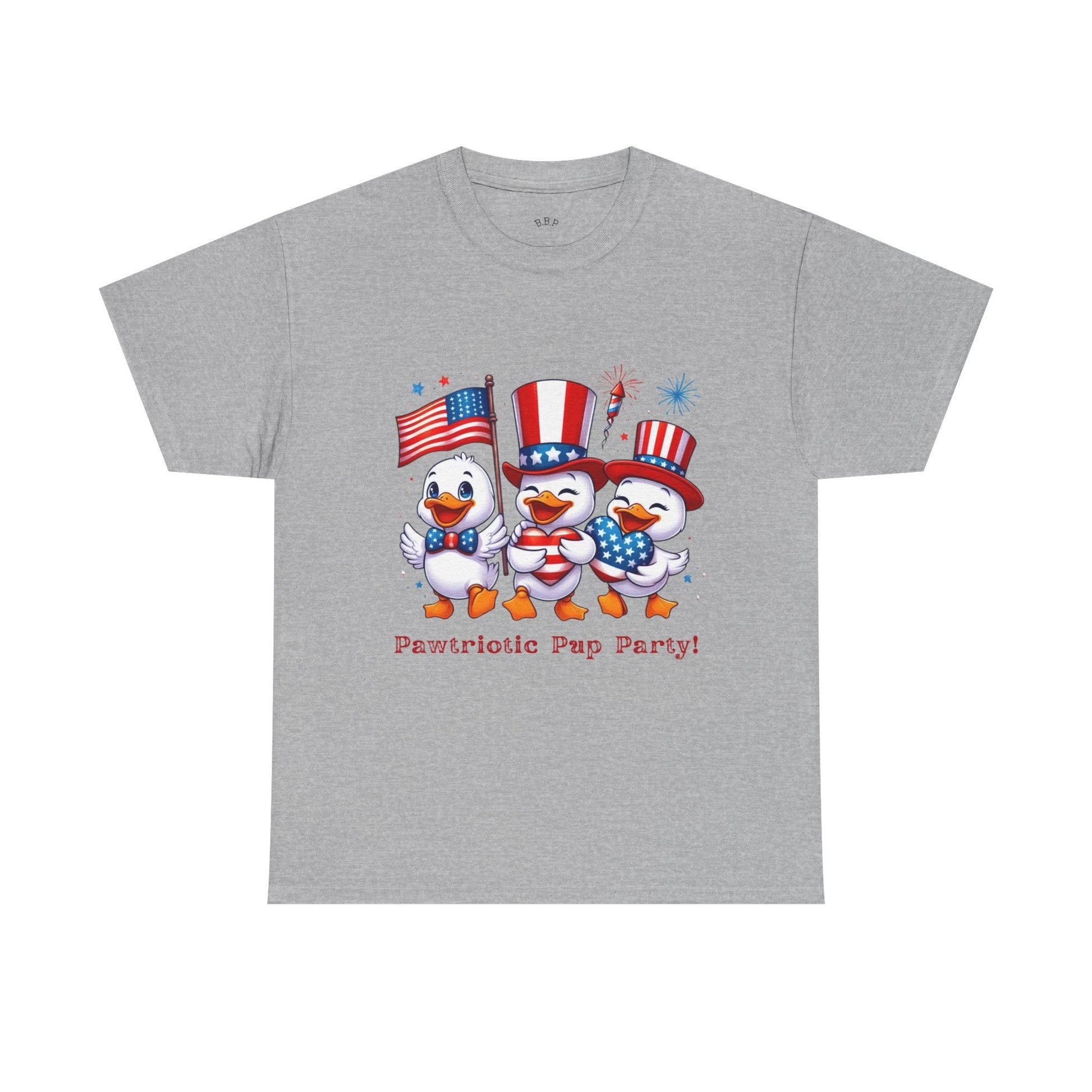 Patriotic Party Tee - Unisex Heavy Cotton Tee for 4th of July, BBQs, Family Gatherings, Unique Gift, Casual Summer Wear Printify