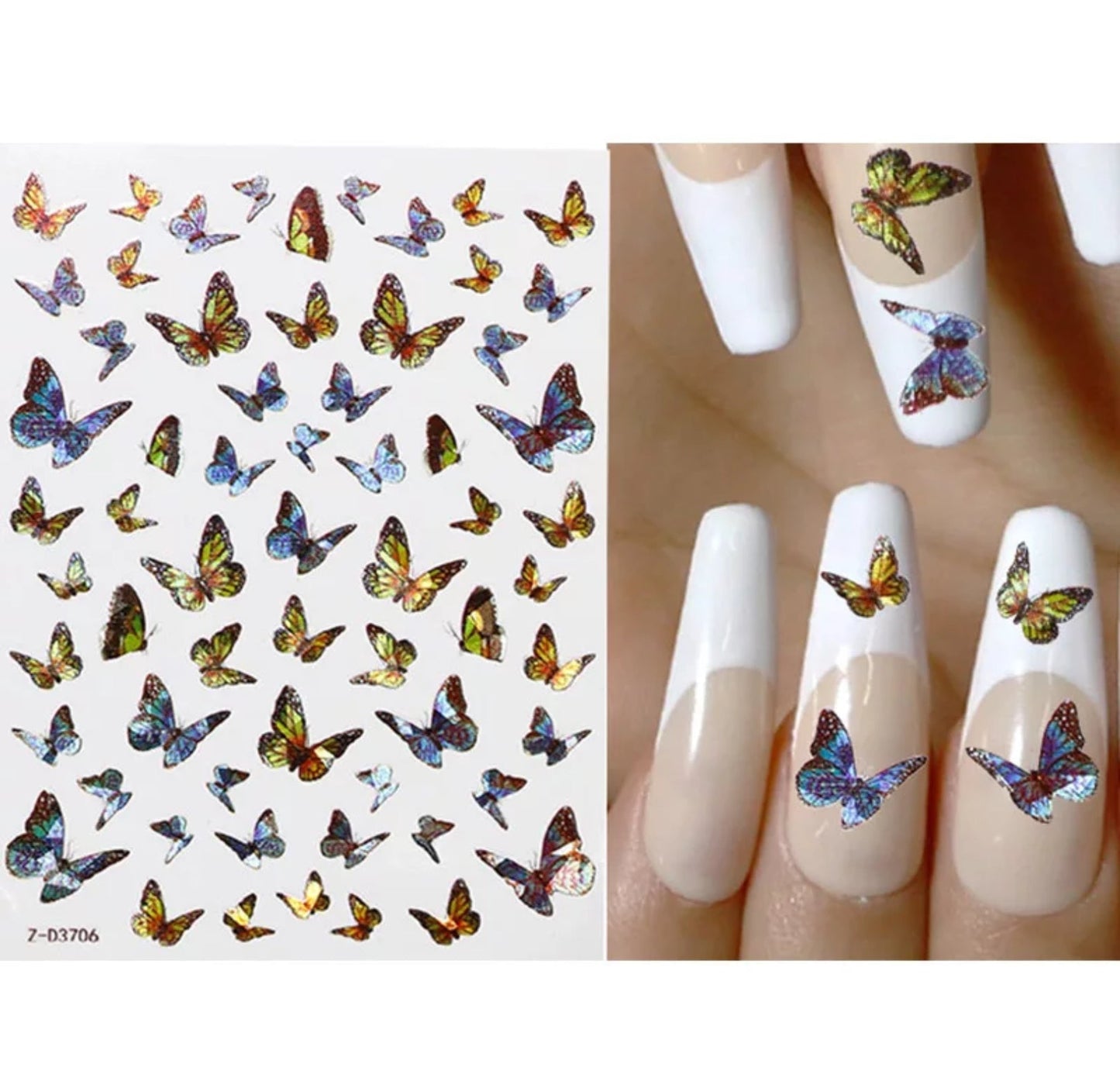 Nail Sticker Holographic Butterfly Z-D3706 Premier Nail Supply