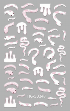 Nail Sticker Pink and White Snake #HG5D348 Premier Nail Supply