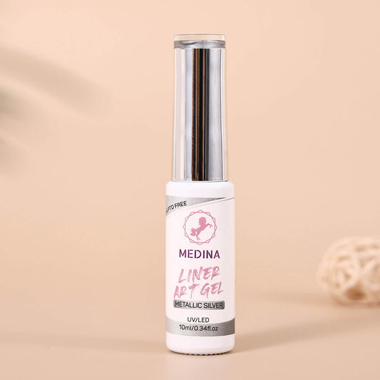 Medina - Nail Art Gel Liner Silver Chrome 10ml Medina