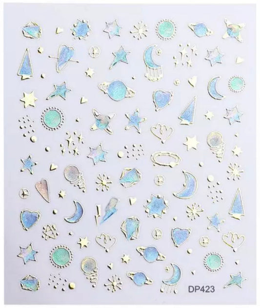 Nail Sticker Colorful Luxury 3D jewels Design -DP413 Premier Nail Supply
