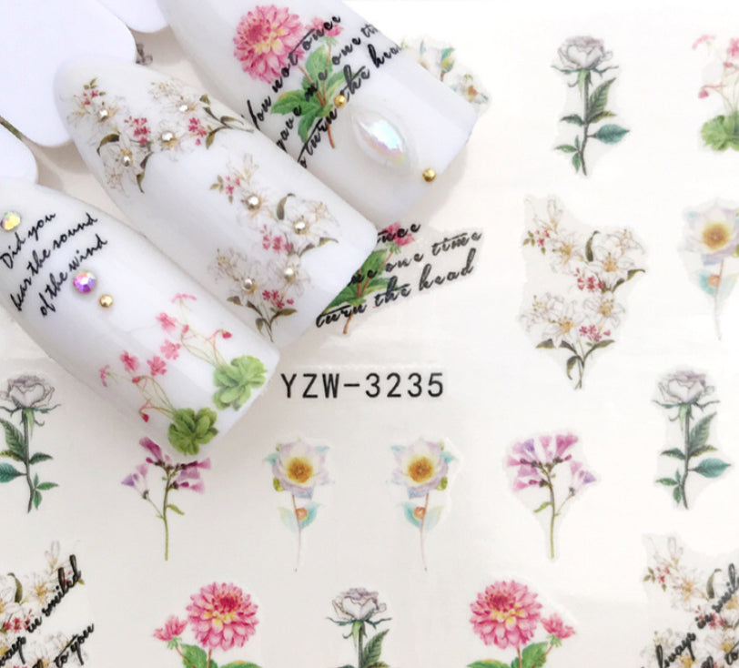Nail Sticker Spring Flowers YZW3235 Premier Nail Supply