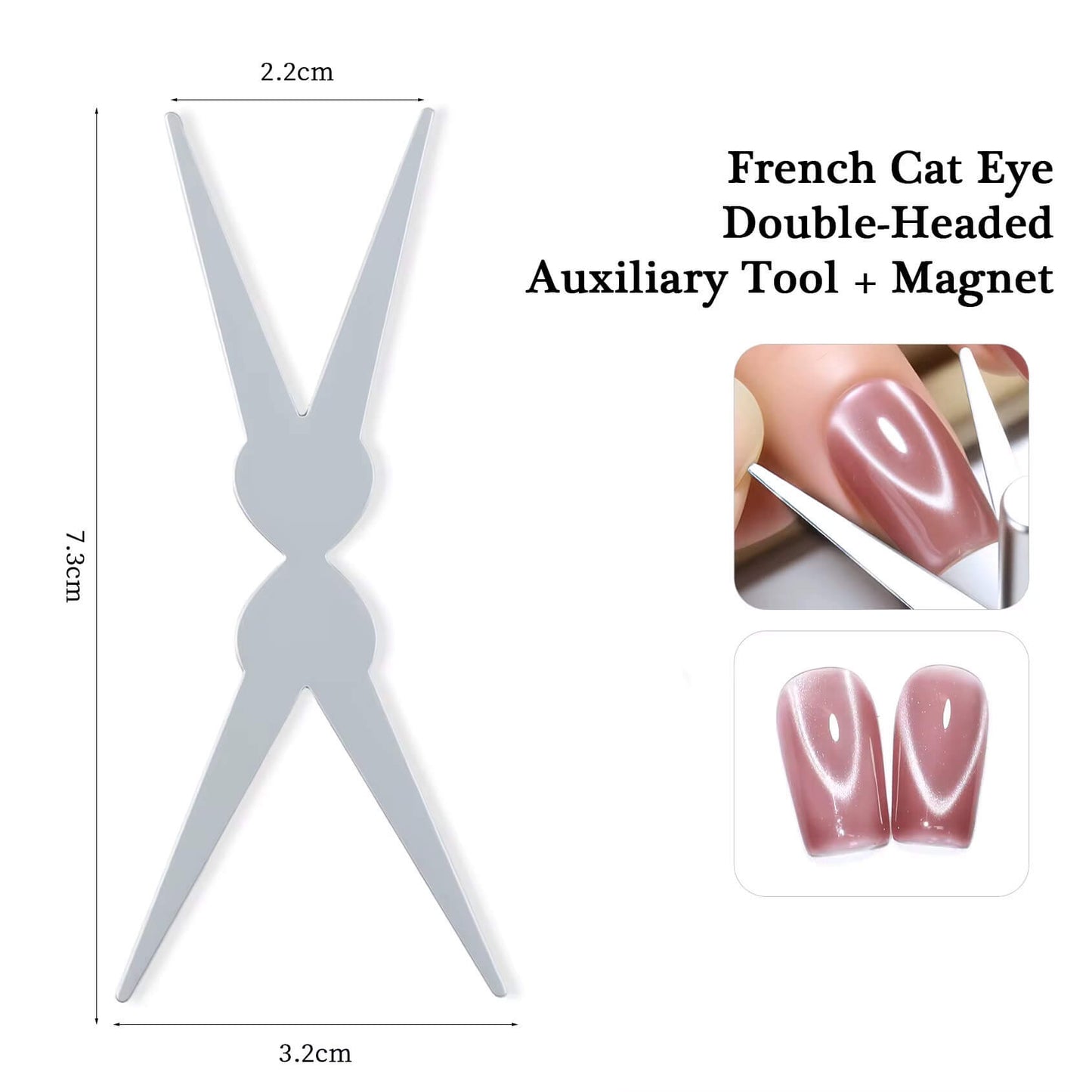 Nail French Cat Eye Double Headed Magnet 1pcs  #6858-4 Premier Nail Supply