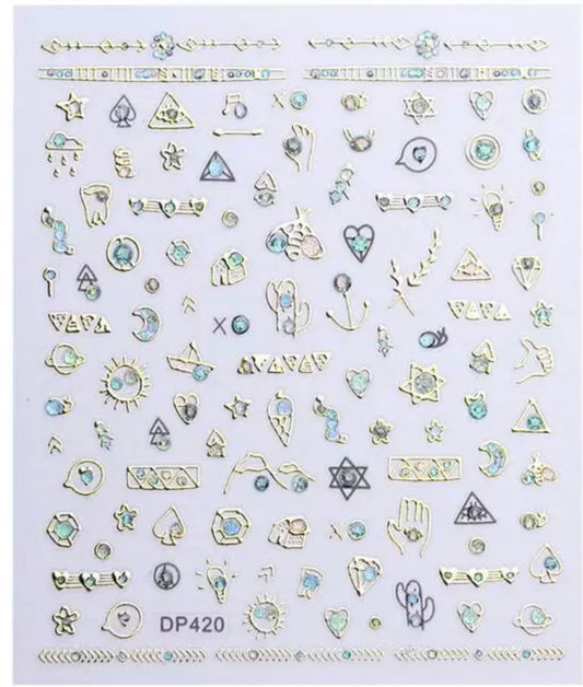 Nail Sticker Colorful Luxury 3D jewels Design -DP413 Premier Nail Supply