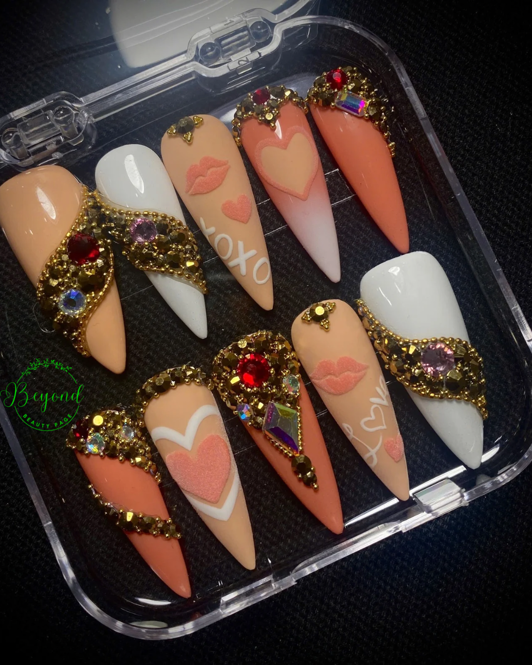 Handmade Luxury Press on Nail Valentines Beyond Beauty Page