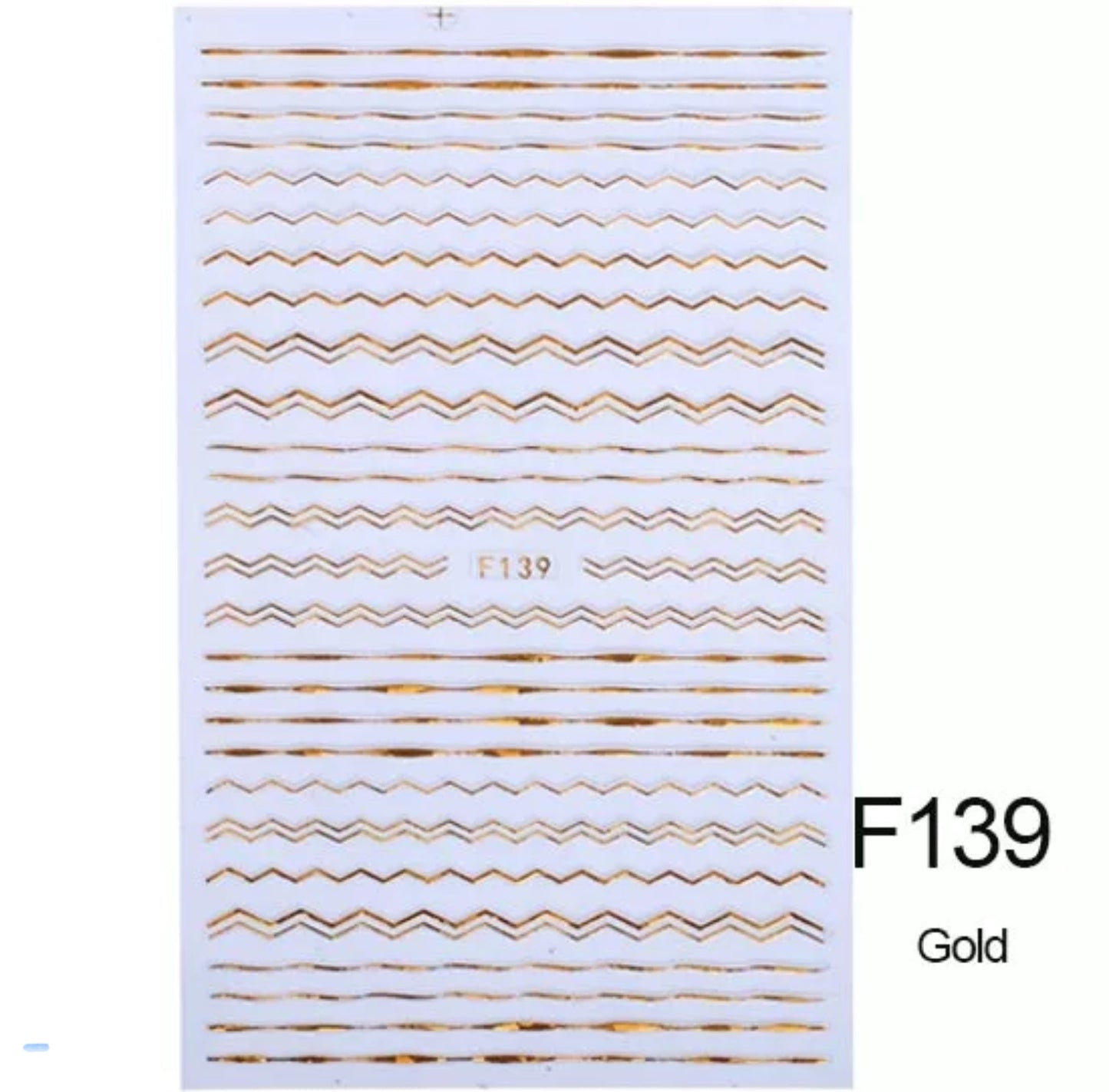 Nail Sticker Wavy Line Gold Strip F139 Premier Nail Supply