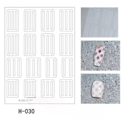 Nail Sticker Plaid Tip Guidelines #H030 Premier Nail Supply