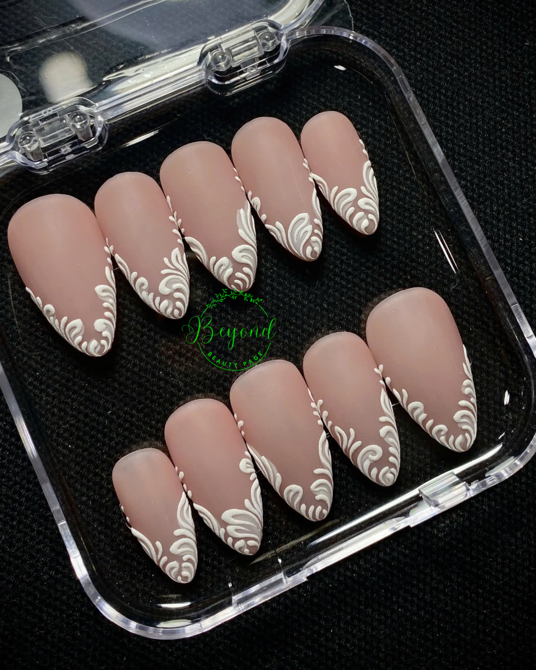 Handmade Luxury Press on simple White Promise Beyond Beauty Page