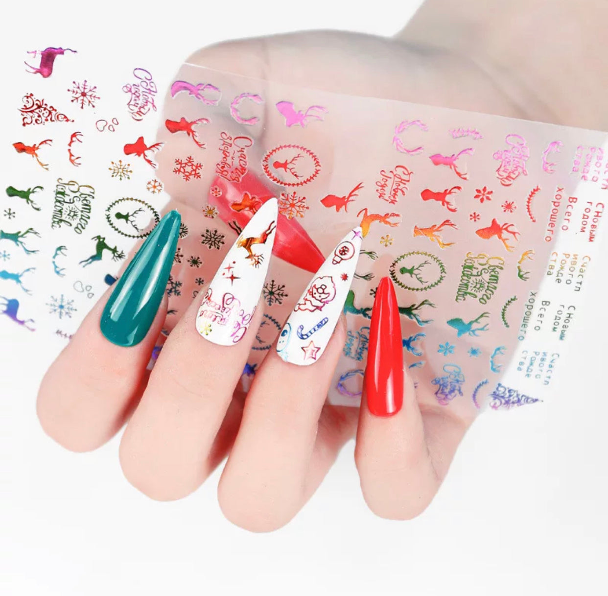 Nail Sticker Colorful Christmas Design Sticker ZO-01 Premier Nail Supply