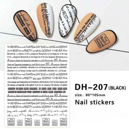 Nail Sticker Black Word - DH207 Premier Nail Supply