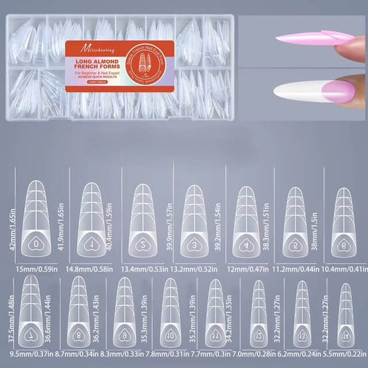 Nail Tip Poly Gel Form Extension Space French Almond #5/9882-9 Beyond Beauty Page