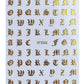 Nail Sticker Old English Letters Gold XFG3262 Premier Nail Supply