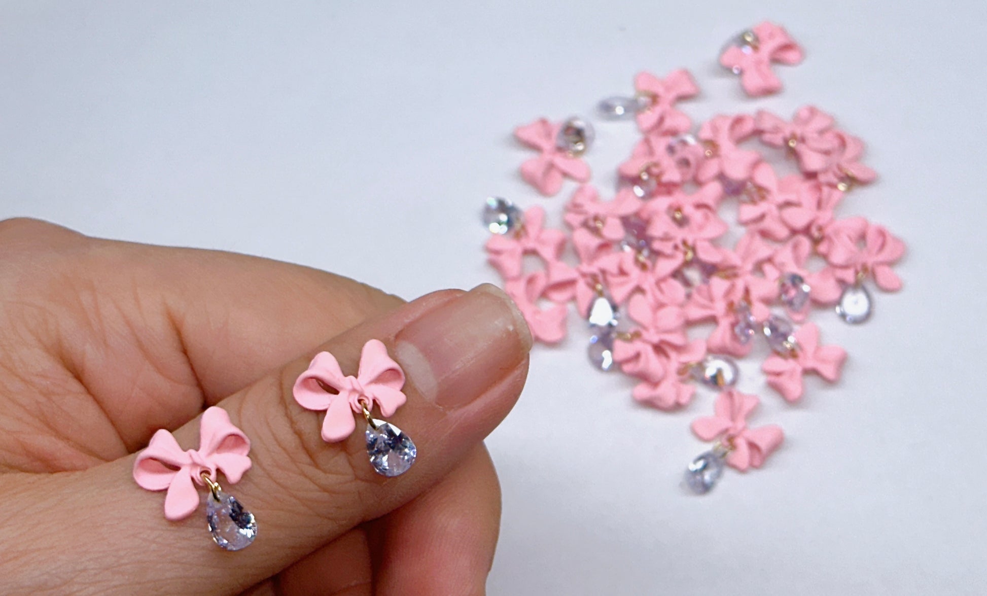 Nail Charm Bell Bow with Rhinestone 2 pcs/ bag Beyond Beauty Page