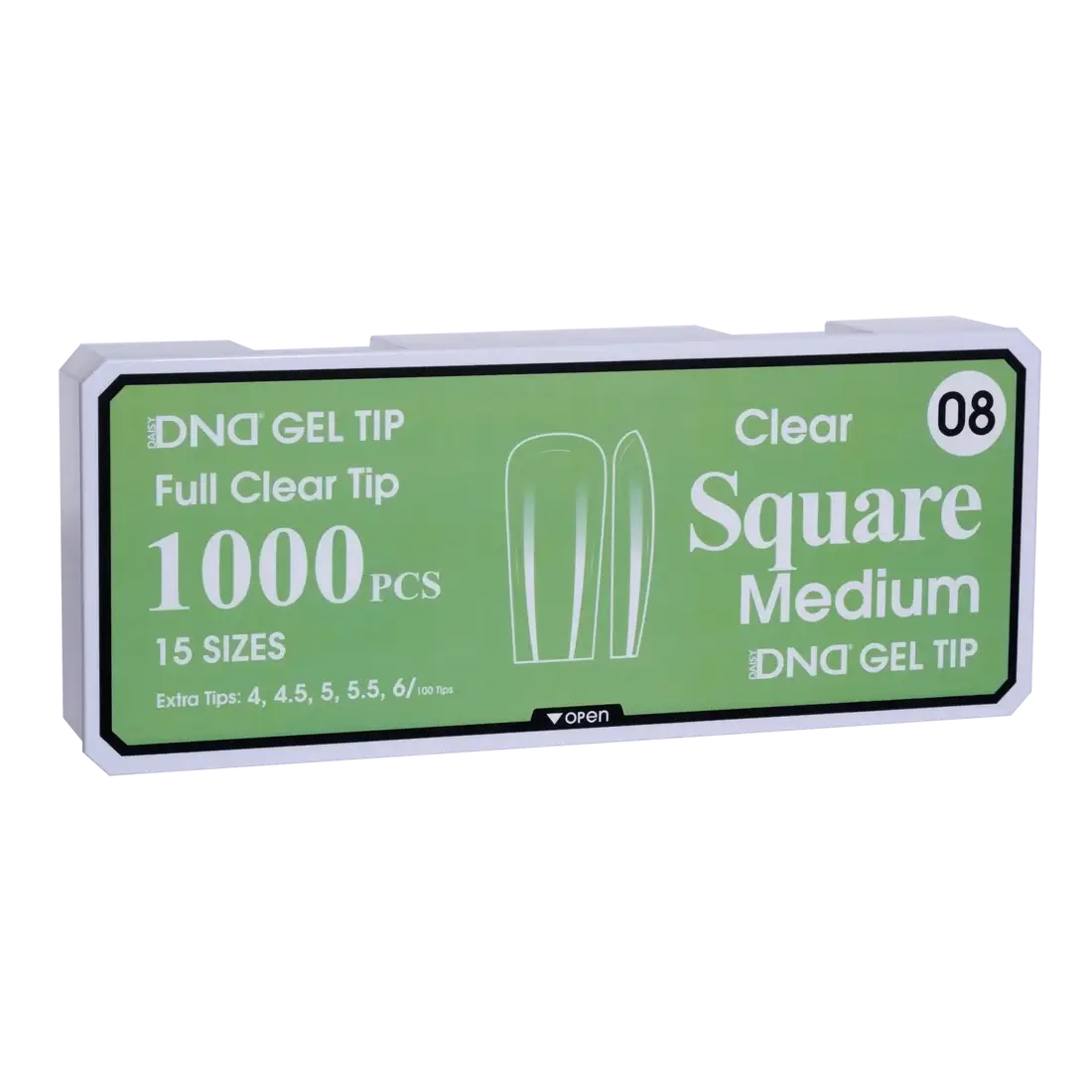 DND Soft Gel Tips - Square Medium #08 DND