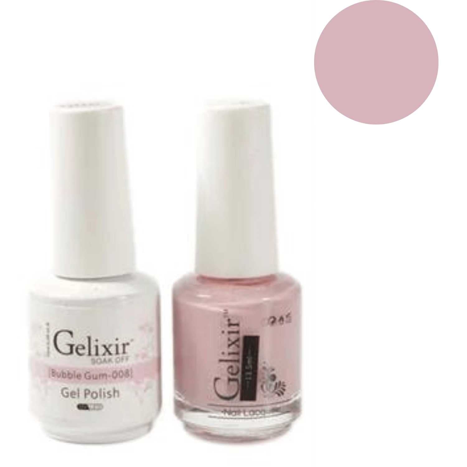 Gelixir Gel Polish & Nail Lacquer Duo - Bubble Gum 008 Gelixir