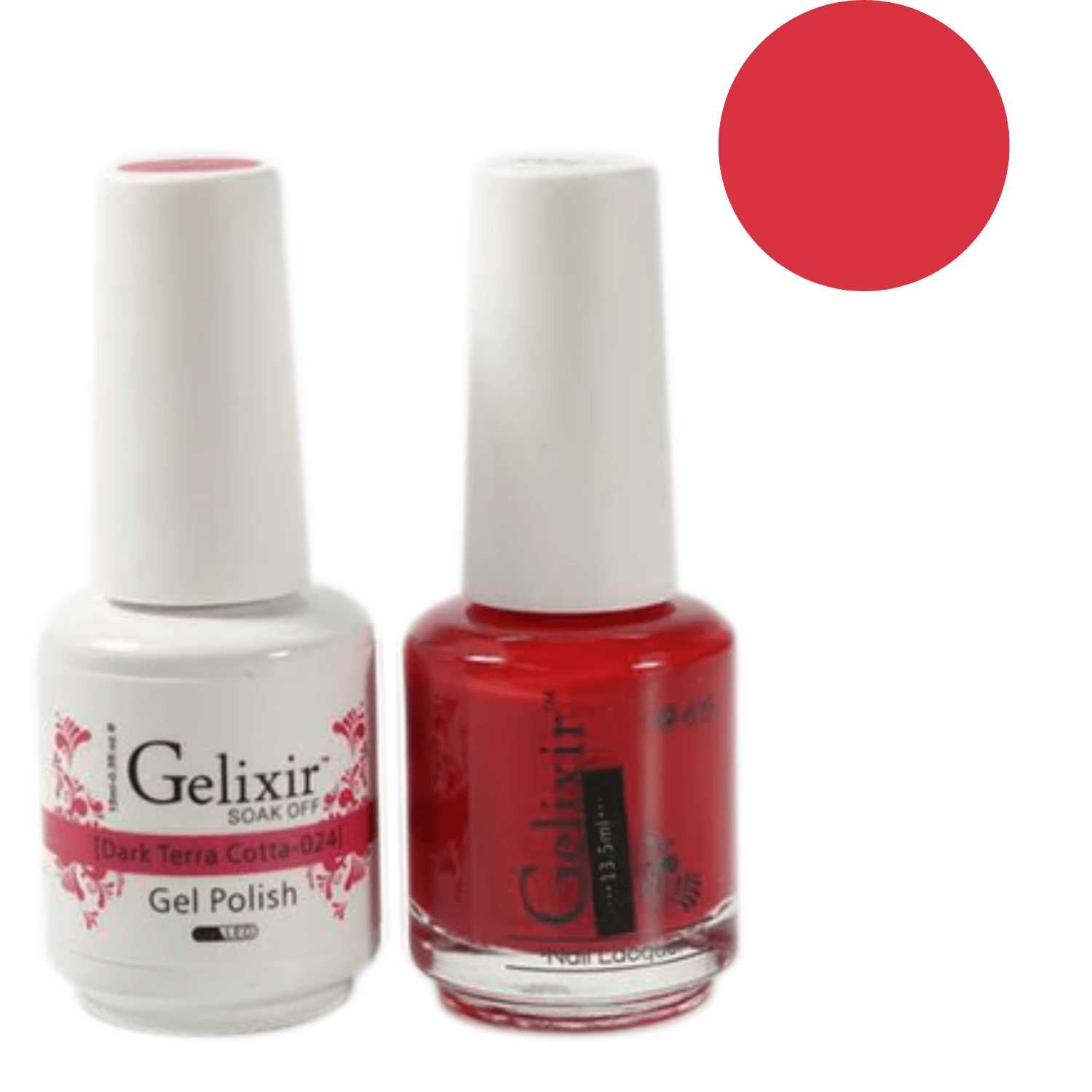 Gelixir Gel Polish & Nail Lacquer Duo - Dark Terra Cotta 024 Gelixir