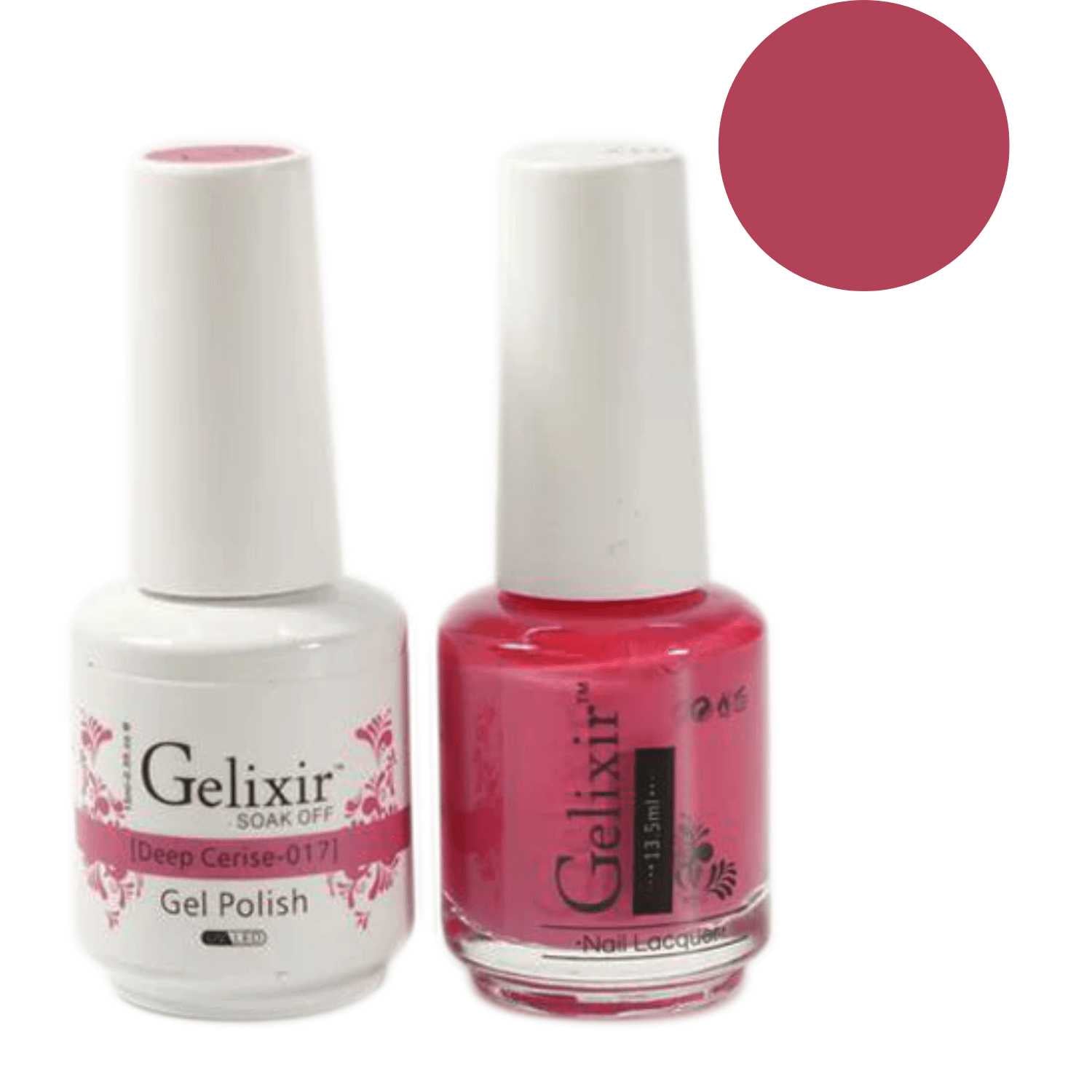 Gelixir Gel Polish & Nail Lacquer Duo - Deep Cerise 017 Gelixir