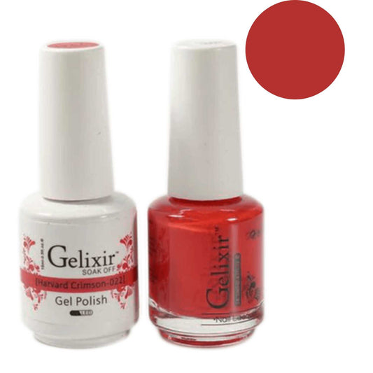 Gelixir Gel Polish & Nail Lacquer Duo - Harward Crimson 022 Gelixir