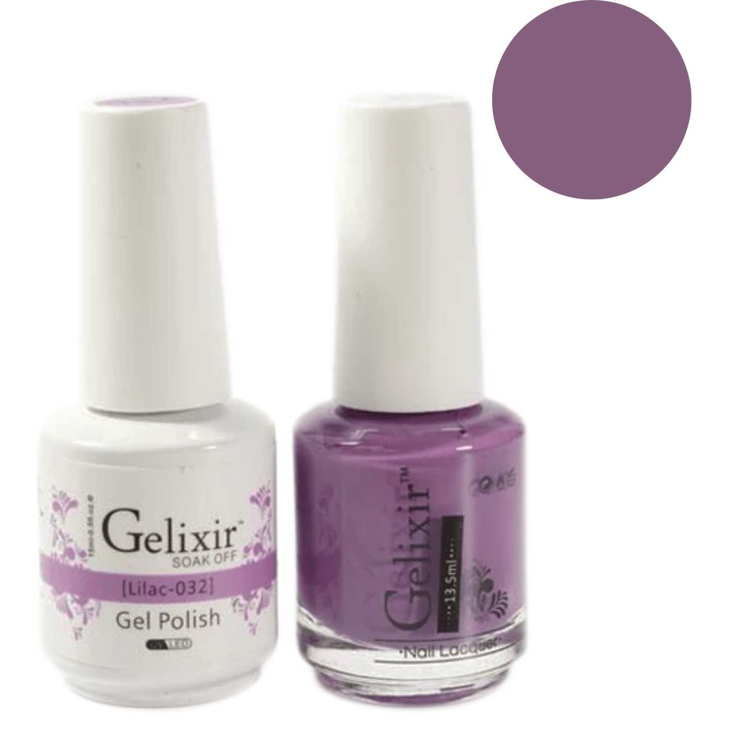 Gelixir Gel Polish & Nail Lacquer Duo - Lilac 032 Gelixir