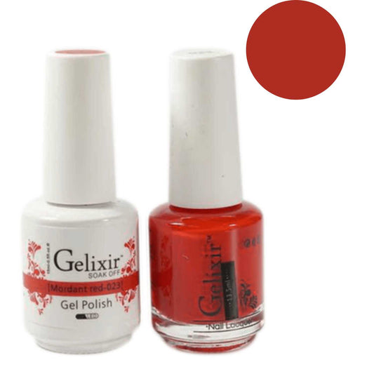 Gelixir Gel Polish & Nail Lacquer Duo - Mordant Red 023 Gelixir