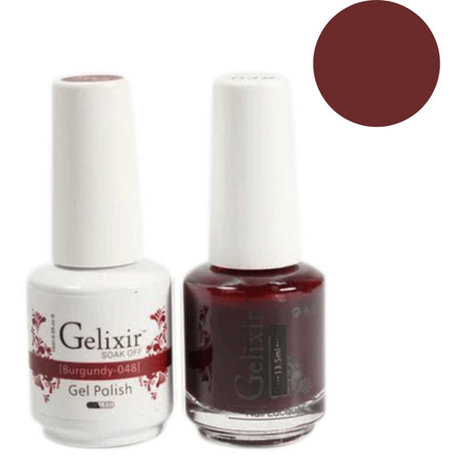 Gelixir Gel Polish & Nail Lacquer Duo Burgundy - #48 Gelixir