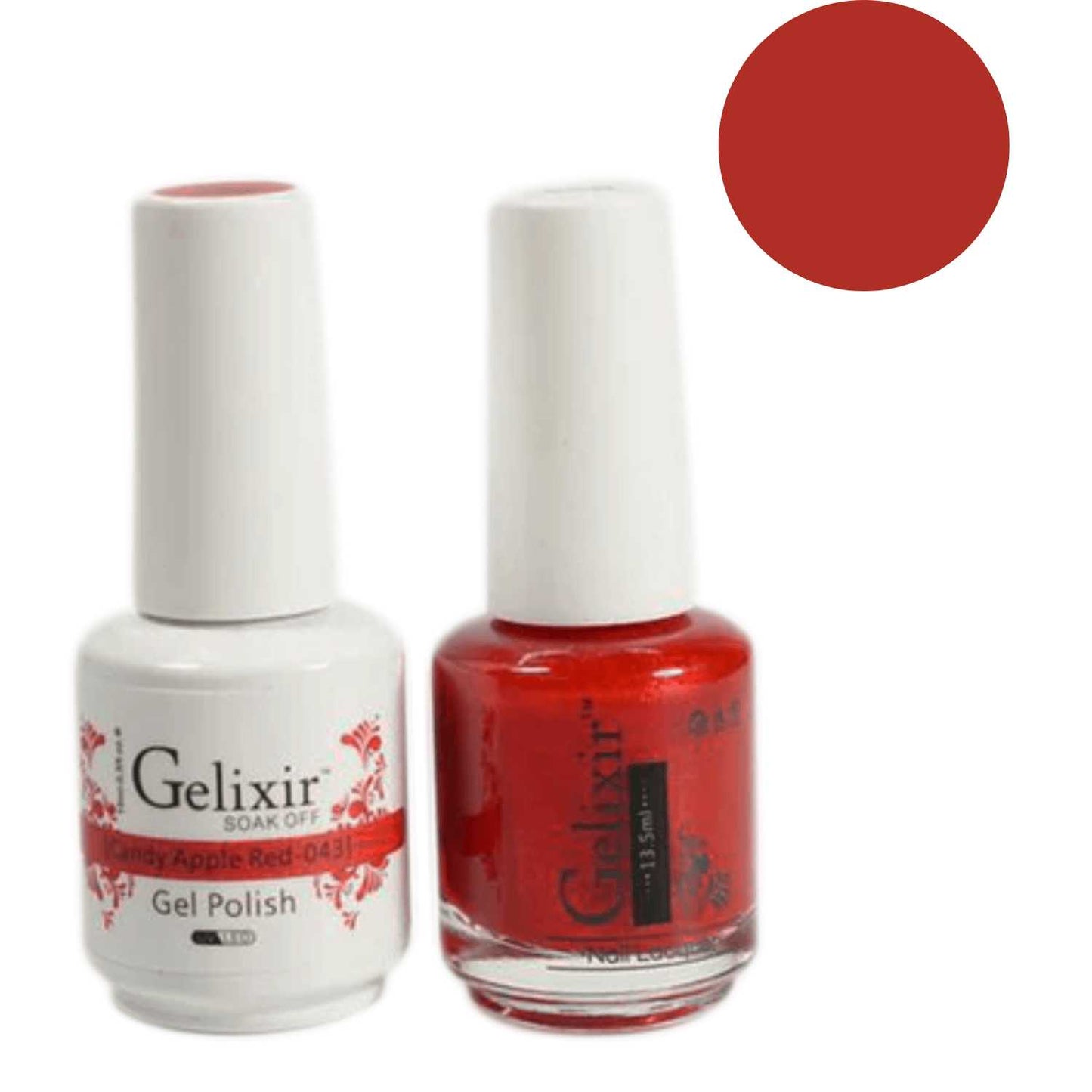 Gelixir Gel Polish & Nail Lacquer Duo Candy Apple Red - #43 Gelixir