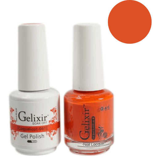 Gelixir Gel Polish & Nail Lacquer Duo Coquelicot - #61 Gelixir