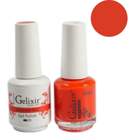 Gelixir Gel Polish & Nail Lacquer Duo Coral Red - #62 Gelixir