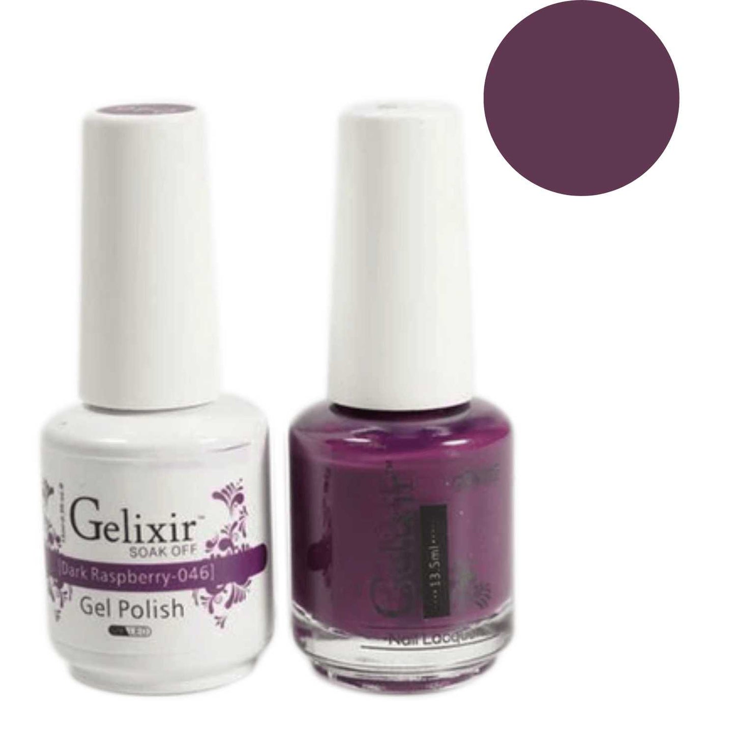 Gelixir Gel Polish & Nail Lacquer Duo Dark Raspberry - #46 Gelixir