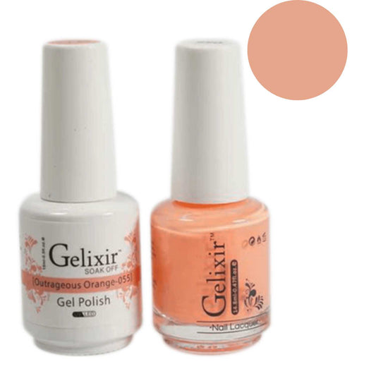Gelixir Gel Polish & Nail Lacquer Duo Outrageous Orange - #55 Gelixir