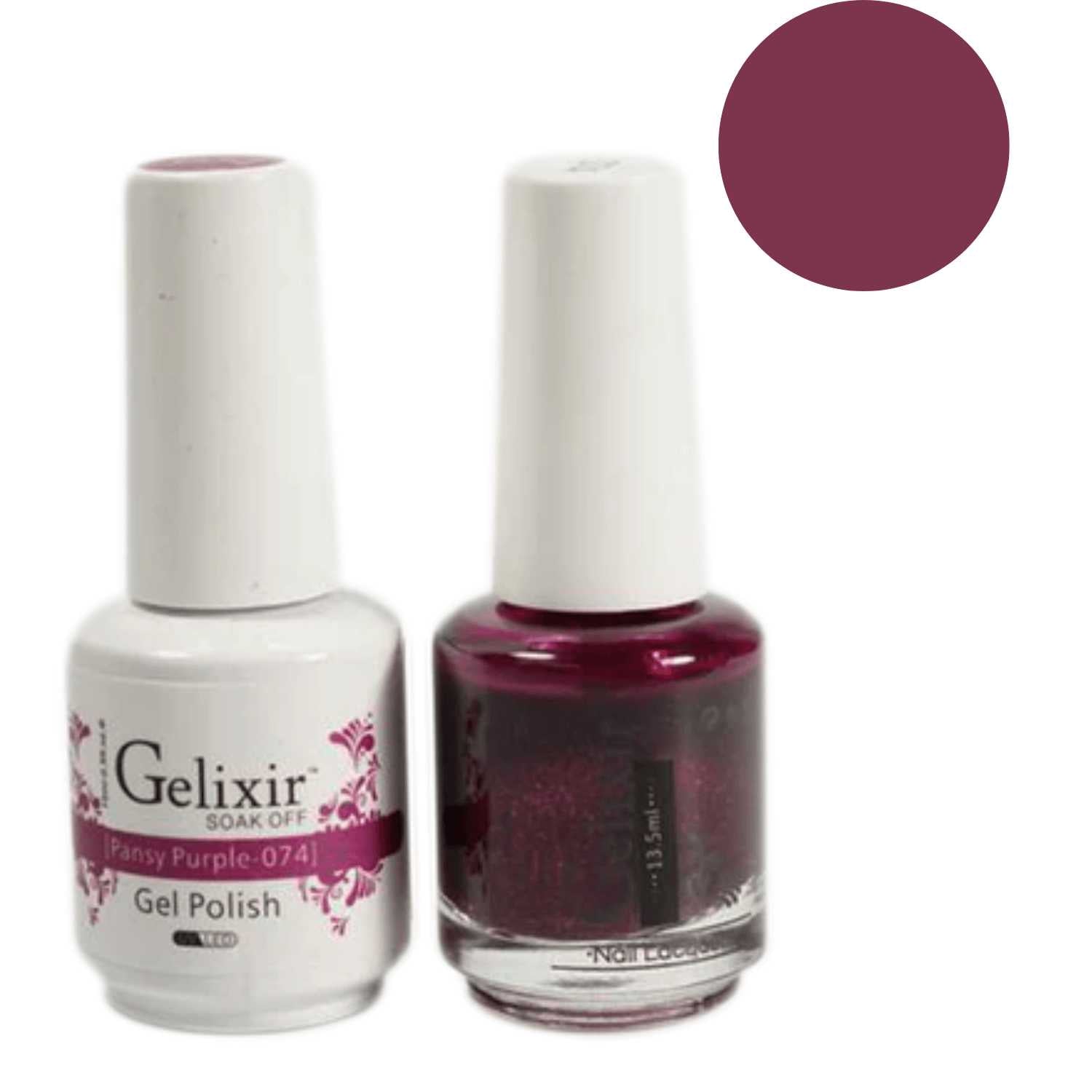 Gelixir Gel Polish & Nail Lacquer Duo Pansy Purple - #74 Gelixir