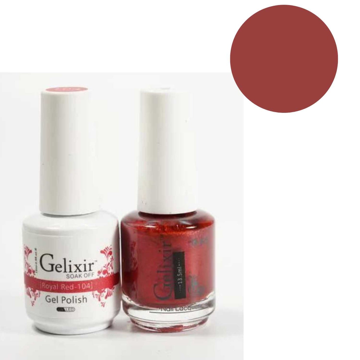 Gelixir Gel Polish & Nail Lacquer Duo Royal Red - #104 Gelixir