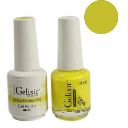 Gelixir Gel Polish & Nail Lacquer Duo Yellow Banana  - #65 Gelixir