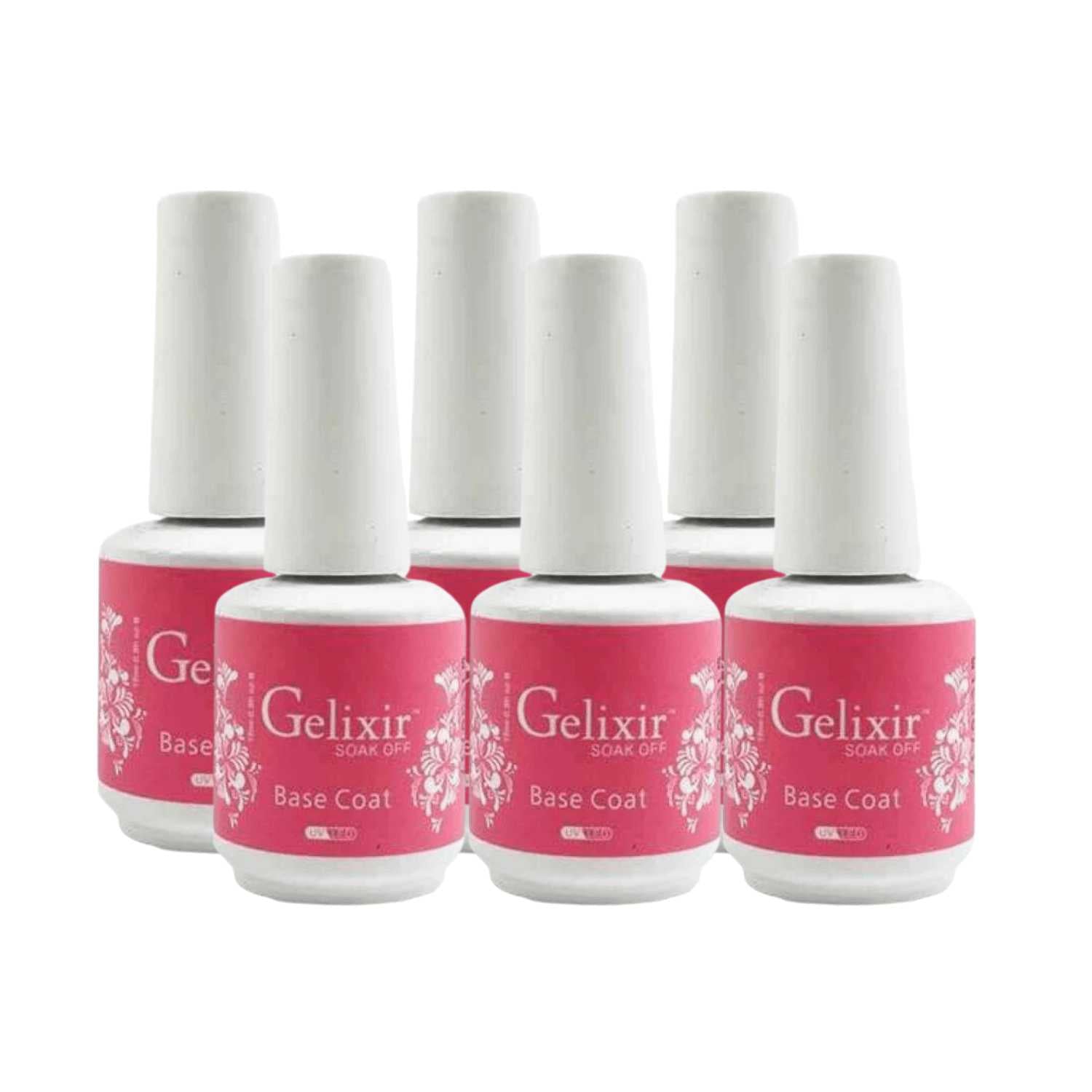 Gelixir Gel Soak Off Base Coat 0.5 oz 6 bottles Gelixir