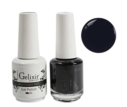 Gelixir Gel polish & Nail Lacquer Duo - Black Night 089 Gelixir
