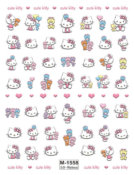 Nail Sticker 5D Cute Kitty M1558 Premier Nail Supply