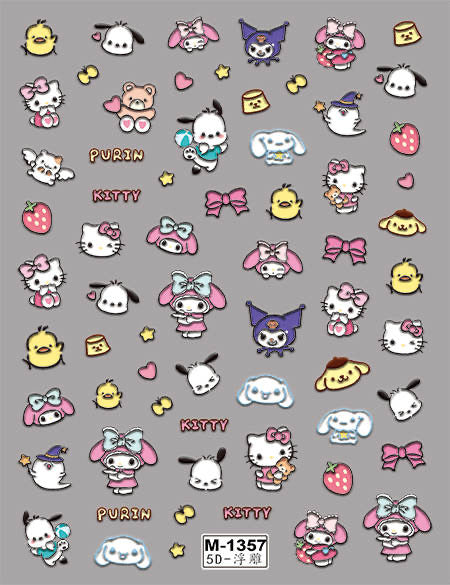 Nail Sticker 5D Kitty Purin M1357 Premier Nail Supply