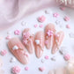Nail Charm Pink Heart Design with Rose Flowers Premier Nail Supply