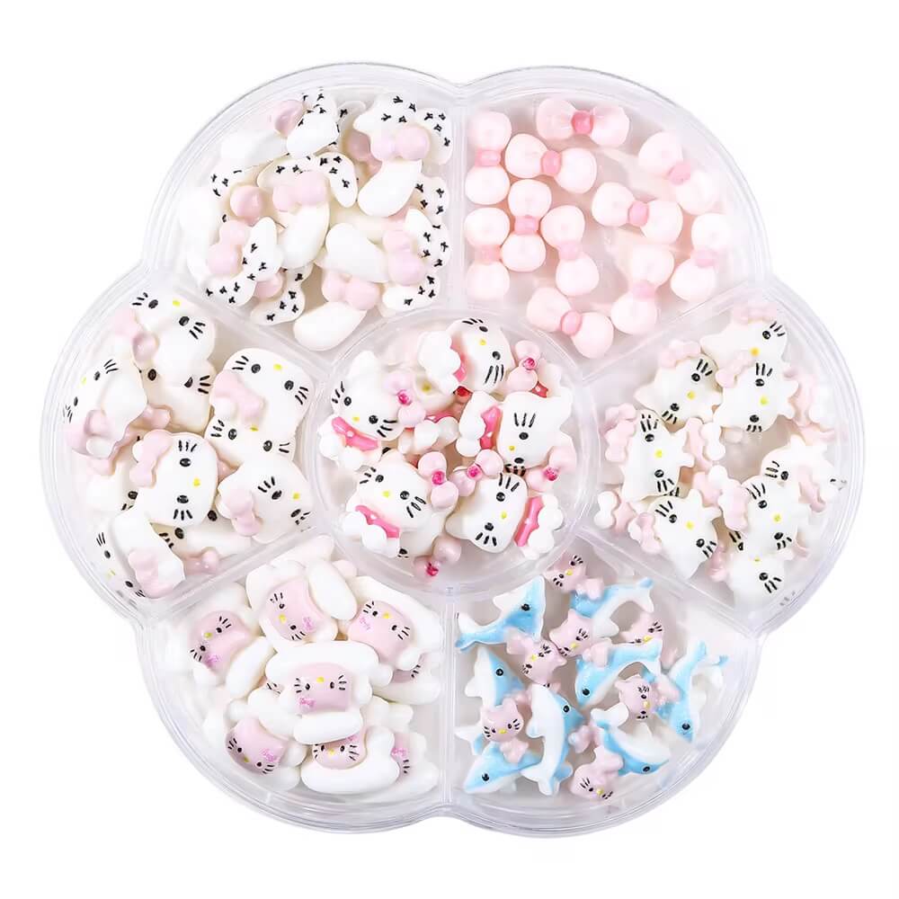Nail Charm White and Pink Hello Kitty with Mix Design Premier Nail Supply
