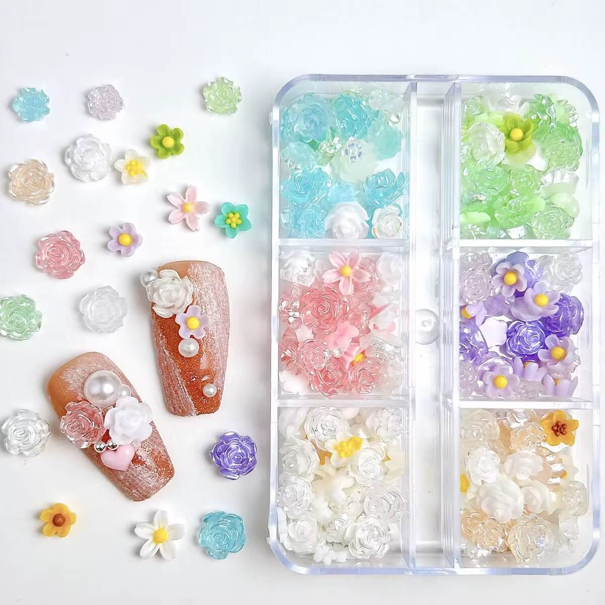 Nail Charm Rose Flower with Multiple Colors Premier Nail Supply