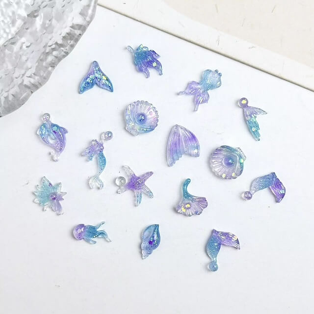 Nail Charm 3D Summer Ocean, Seashell, Mermaid Premier Nail Supply