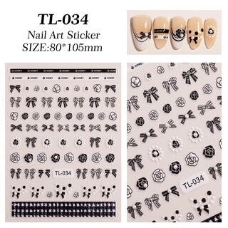 Nail Sticker Black Bow with Pearl #TL034 Premier Nail Supply