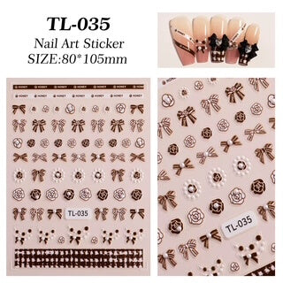 Nail Sticker Brown Bow with Pearl #TL035 Premier Nail Supply
