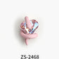 Nail Charm Pink Heart With Pink Snake 2pcs/bag Premier Nail Supply