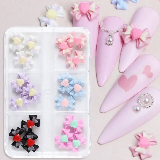 Nail Charm Resin Bow with Heart Premier Nail Supply