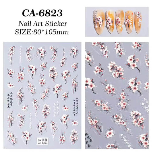 Nail Sticker 5D-Embossed Cherry Blossom 🌸 #5DCA6823 Premier Nail Supply