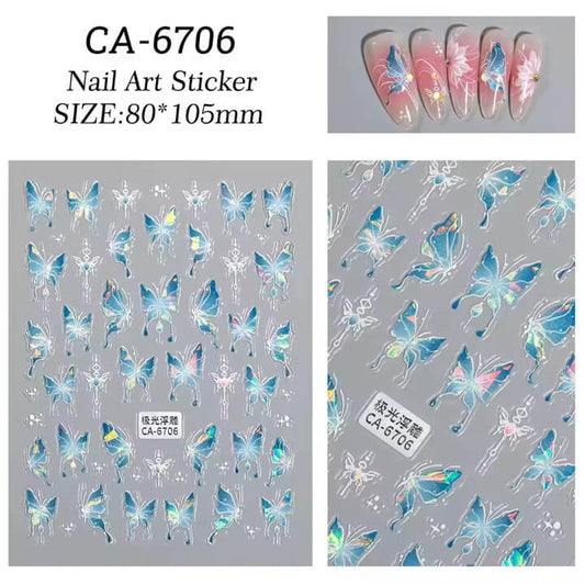 Nail Sticker Blue Butterfly #CA6706 Premier Nail Supply