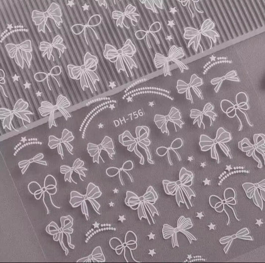 Nail Sticker White Bow #DH756 Premier Nail Supply