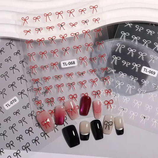 Nail Sticker Bow with Rhinestone Premier Nail Supply