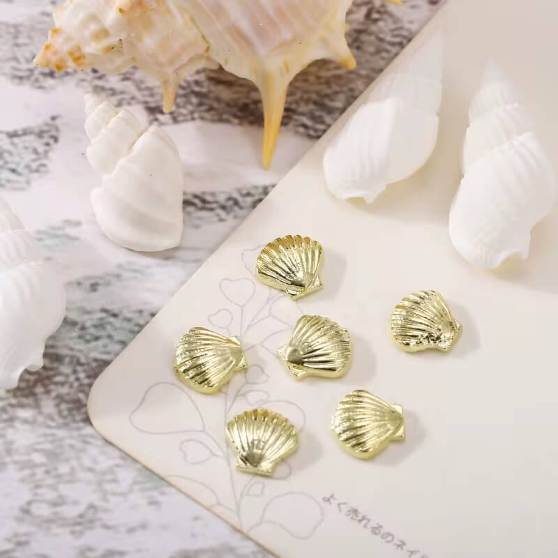 Nail Charm Gold Seashells 2pcs/Bag Premier Nail Supply